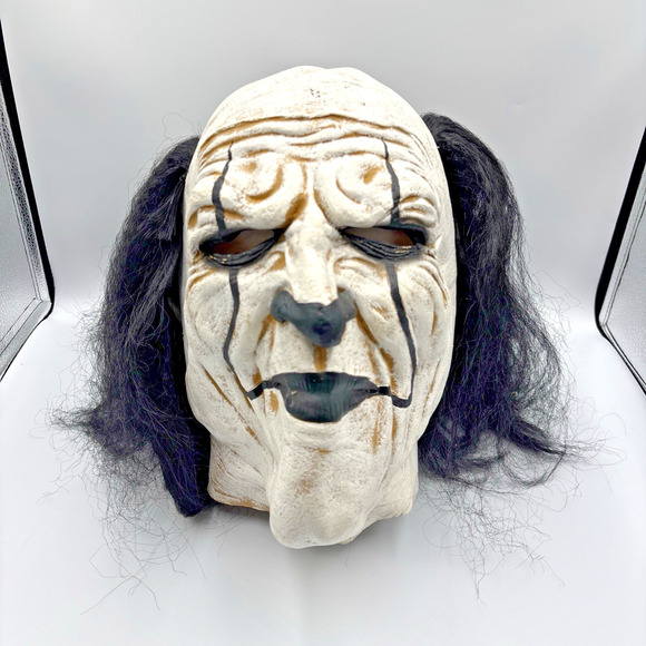 Scary Halloween Clown Mask with Black Hair for Adult Horror Latex Costume - Picture 1 of 5